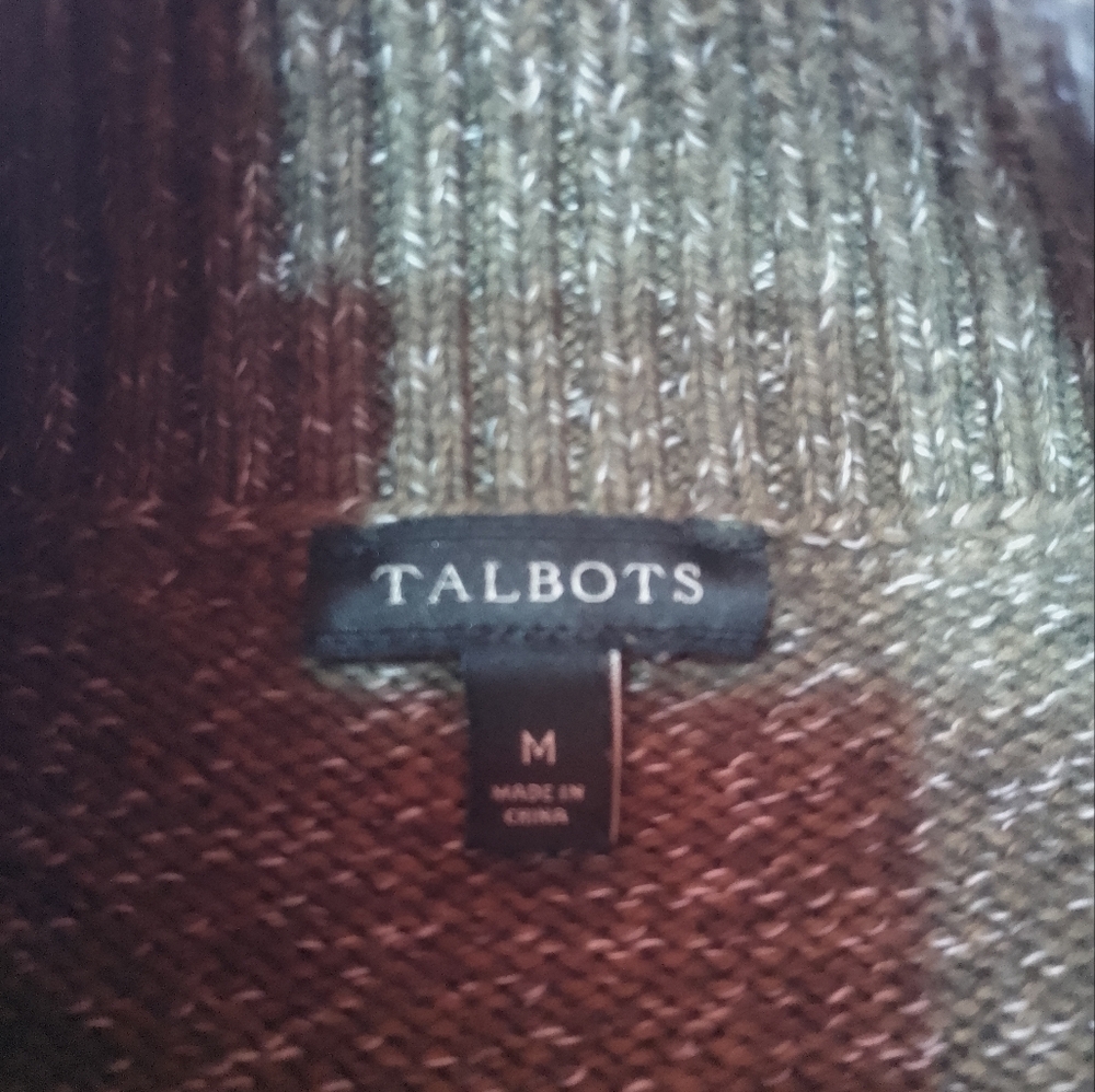 Talbot Cable Knit Sweater Split Turtleneck Heathe… - image 4